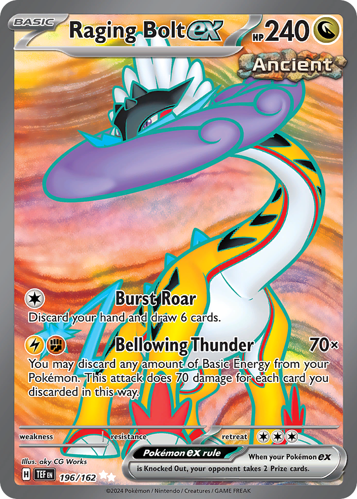 Raging Bolt ex Pokémon Card 196/162 from Temporal Forces