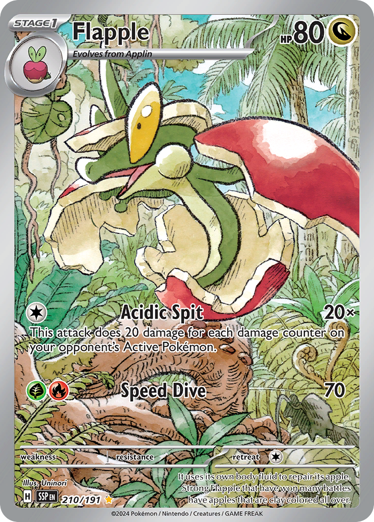 Flapple Pokémon Card 210/191 from Surging Sparks