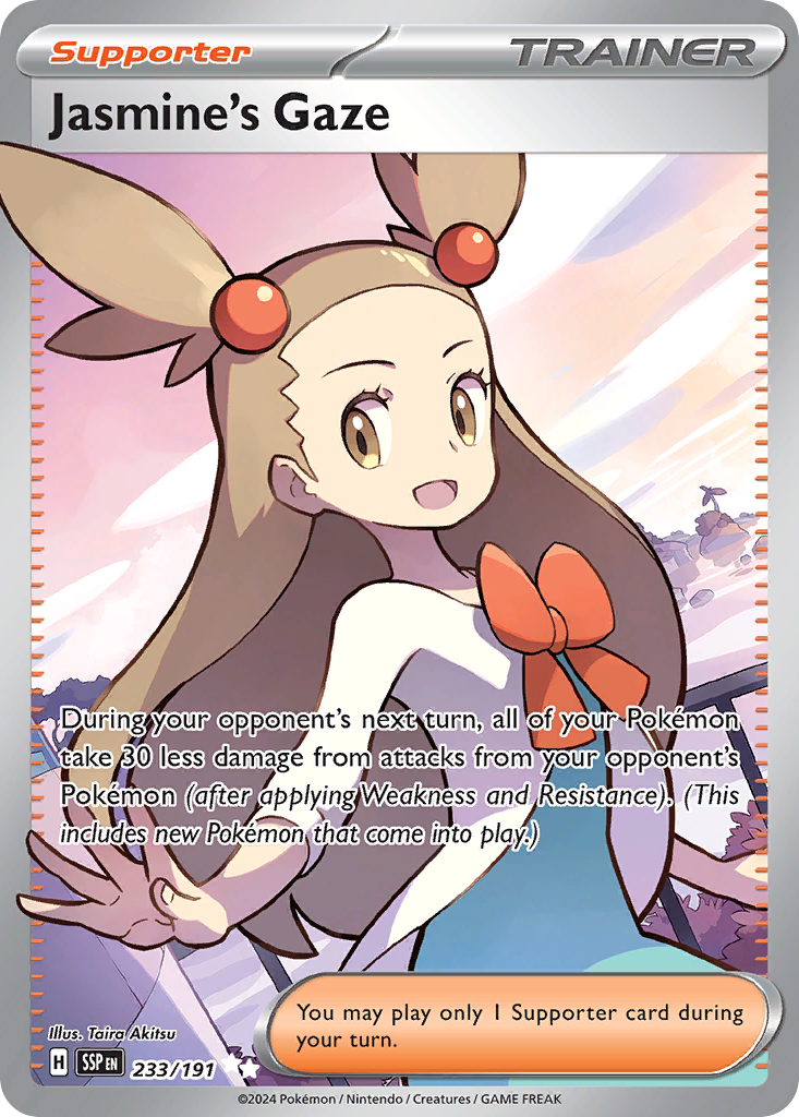 Jasmine's Gaze Pokémon Card 233/191 from Surging Sparks