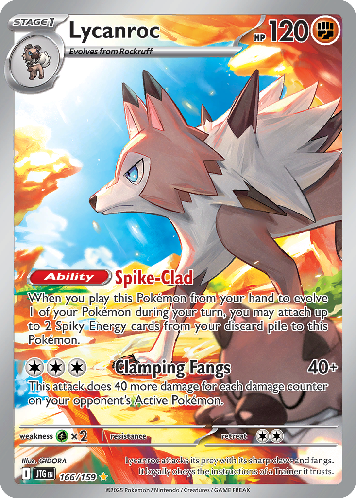 Lycanroc Pokémon Card 166/159 from Journey Together