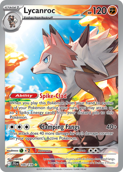 Lycanroc Pokémon Card 166/159 from Journey Together