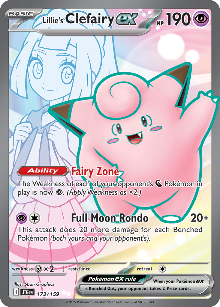 Lillie's Clefairy ex Pokémon Card 173/159 from Journey Together