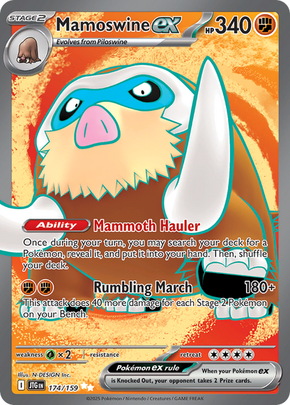 Mamoswine ex Pokémon Card 174/159 from Journey Together