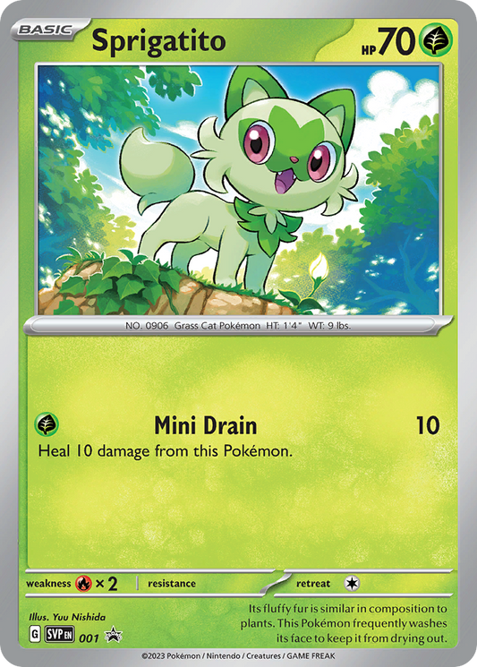 Sprigatito Pokémon Card 001/215 from Scarlet & Violet Black Star Promos