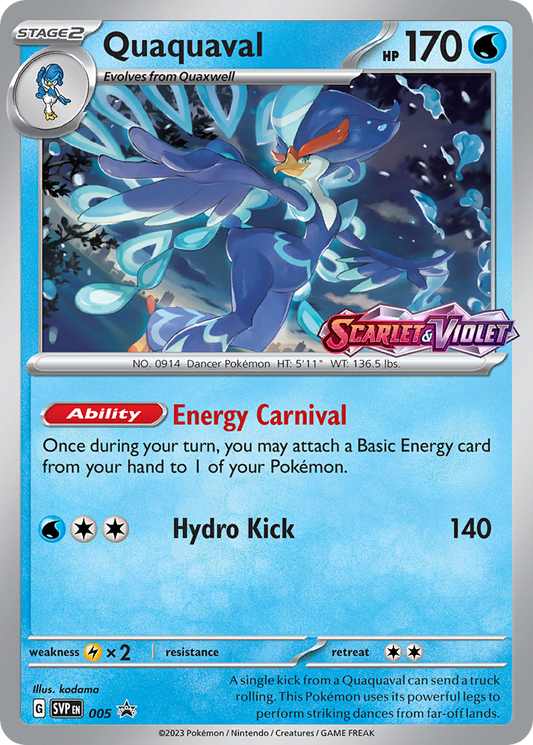 Quaquaval Pokémon Card 005/215 from Scarlet & Violet Black Star Promos