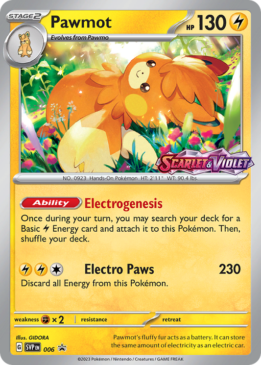 Pawmot Pokémon Card 006/215 from Scarlet & Violet Black Star Promos