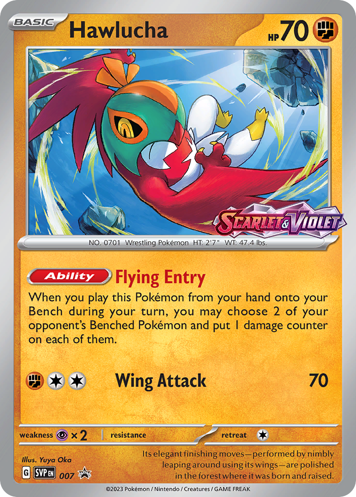 Hawlucha Pokémon Card 007/215 from Scarlet & Violet Black Star Promos