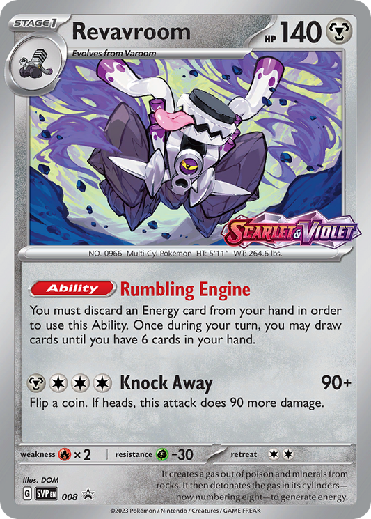 Revavroom Pokémon Card 008/215 from Scarlet & Violet Black Star Promos