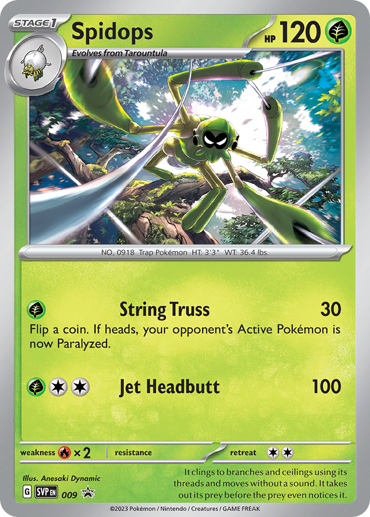Spidops Pokémon Card 009/215 from Scarlet & Violet Black Star Promos