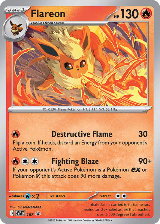 Flareon Pokémon Card 167/215 from Scarlet & Violet Black Star Promos