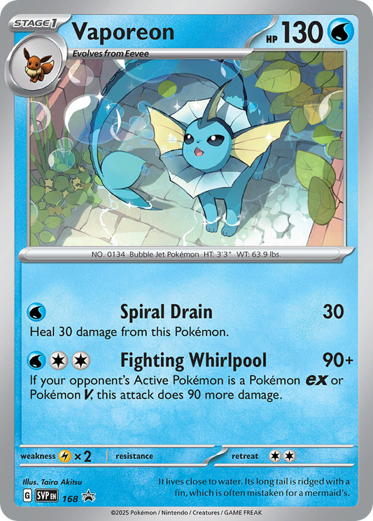 Vaporeon Pokémon Card 168/215 from Scarlet & Violet Black Star Promos
