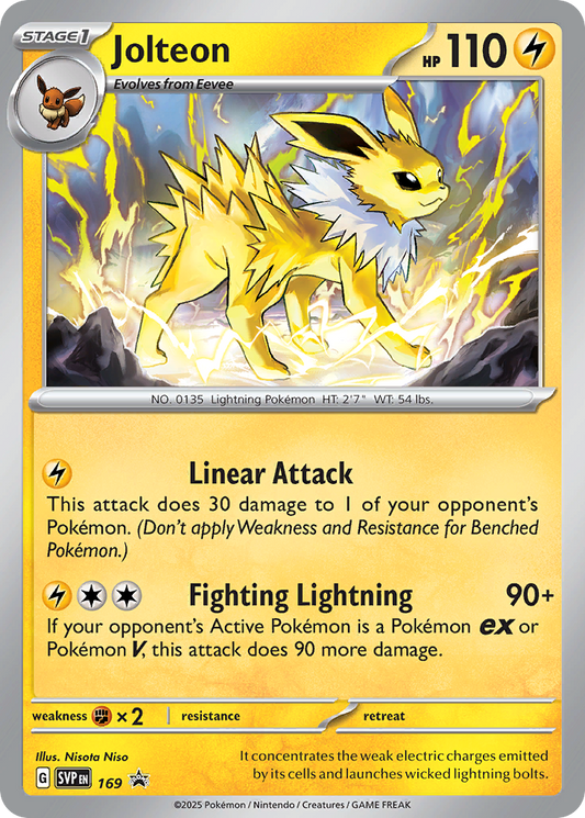 Jolteon Pokémon Card 169/215 from Scarlet & Violet Black Star Promos