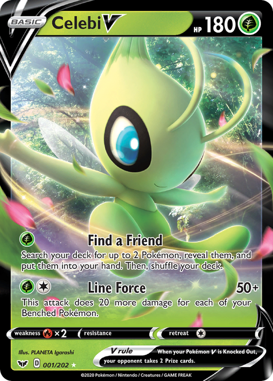 Celebi V Pokémon Card 001/202 from Sword & Shield