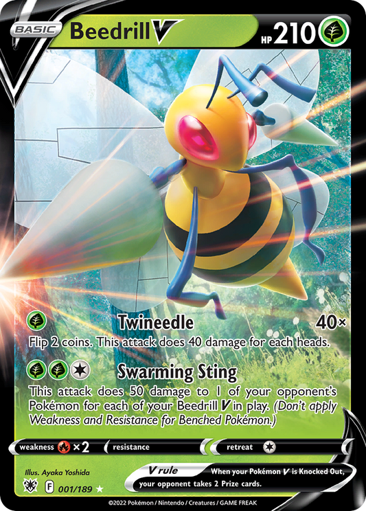 Beedrill V Pokémon Card 001/189 from Astral Radiance