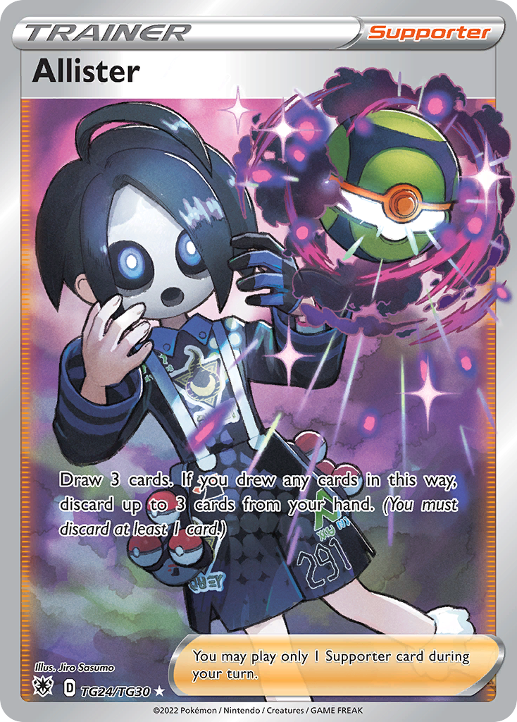 Allister Pokémon Card TG24/030 from Astral Radiance Trainer Gallery