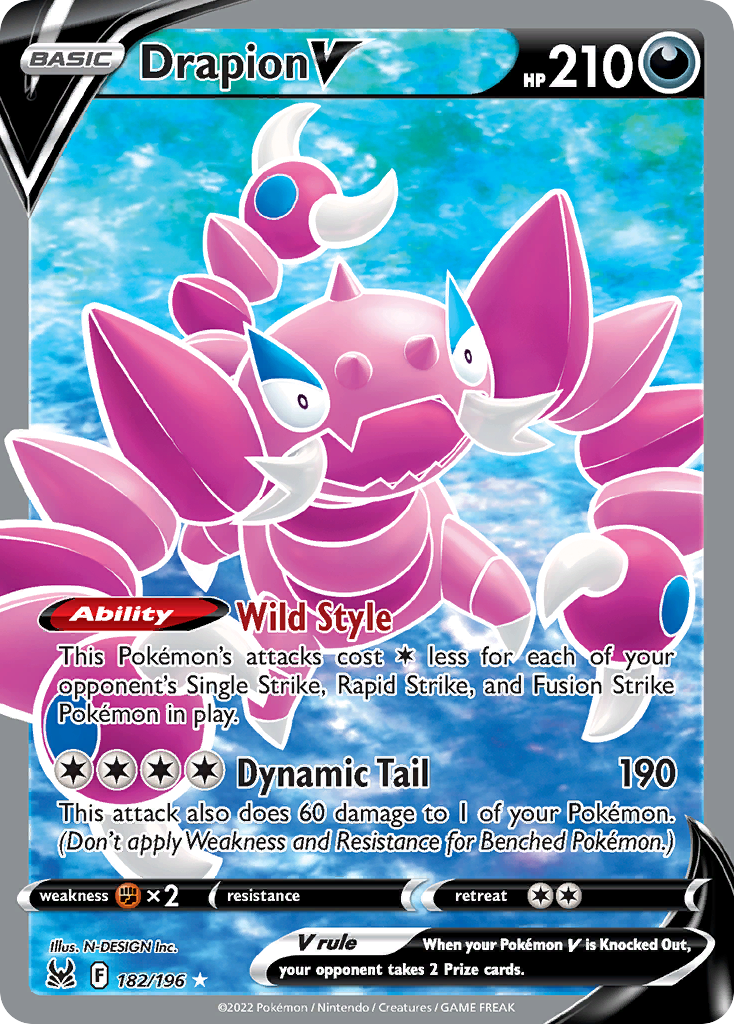 Drapion V Pokémon Card 182/196 from Lost Origin