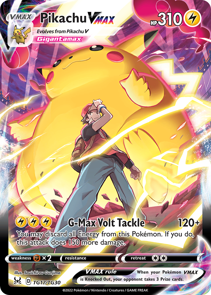 Pikachu VMAX Pokémon Card TG17/030 from Lost Origin Trainer Gallery