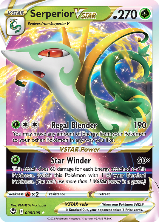 Serperior VSTAR Pokémon Card 008/195 from Silver Tempest