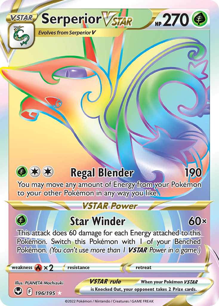 Serperior VSTAR Pokémon Card 196/195 from Silver Tempest