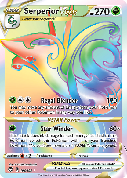 Serperior VSTAR Pokémon Card 196/195 from Silver Tempest