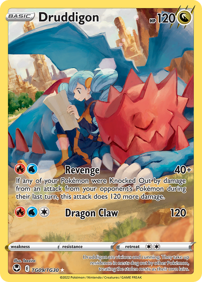 Druddigon Pokémon Card TG09/030 from Silver Tempest Trainer Gallery
