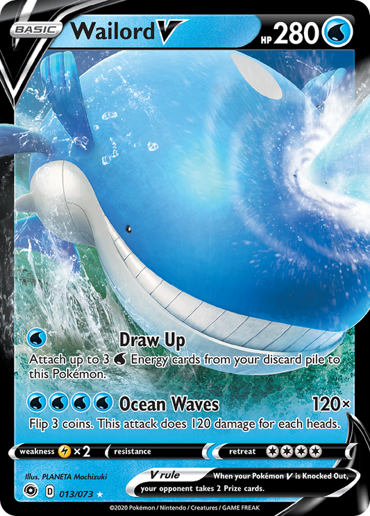 Wailord V Pokémon Card 013/073 from Champion's Path
