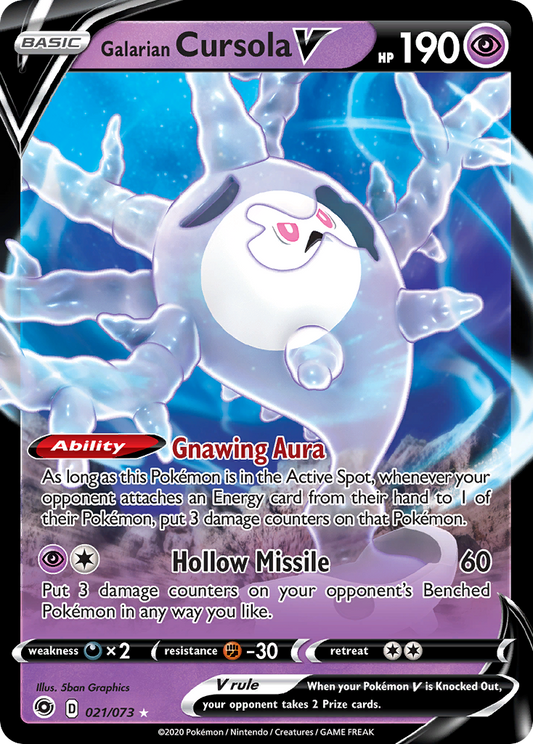 Galarian Cursola V Pokémon Card 021/073 from Champion's Path