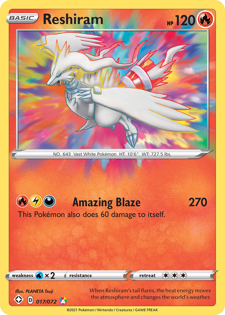Reshiram Pokémon Card 017/072 from Shining Fates