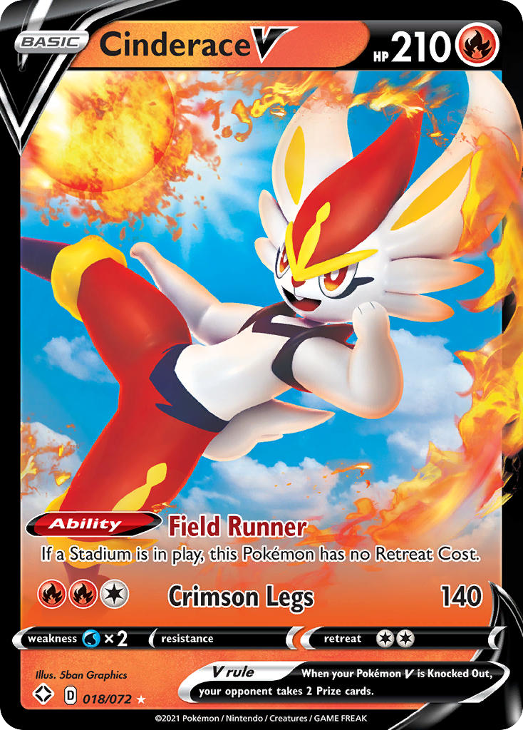 Cinderace V Pokémon Card 018/072 from Shining Fates