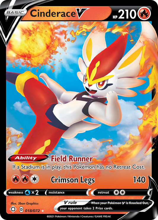 Cinderace V Pokémon Card 018/072 from Shining Fates