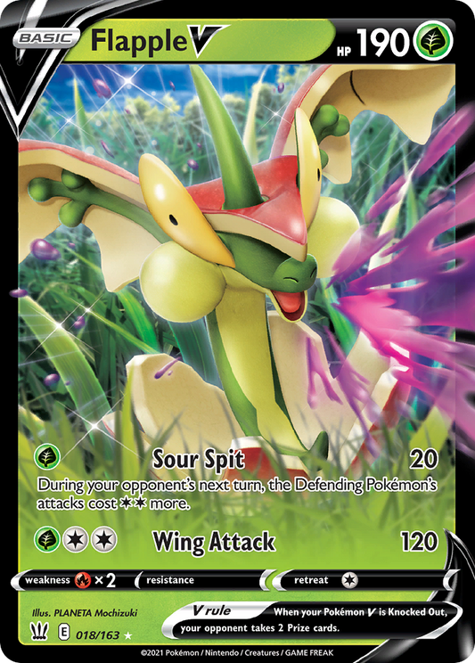Flapple V Pokémon Card 018/163 from Battle Styles