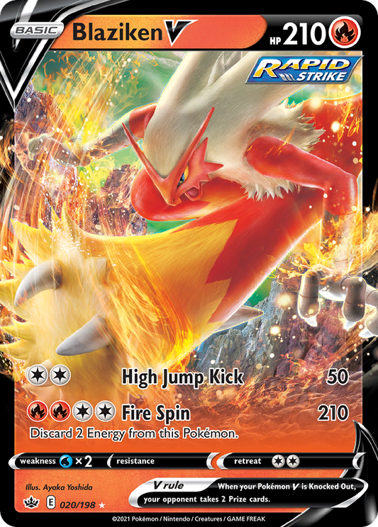 Blaziken V Pokémon Card 020/198 from Chilling Reign