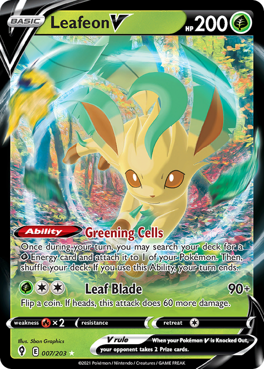 Leafeon V Pokémon Card 007/203 from Evolving Skies