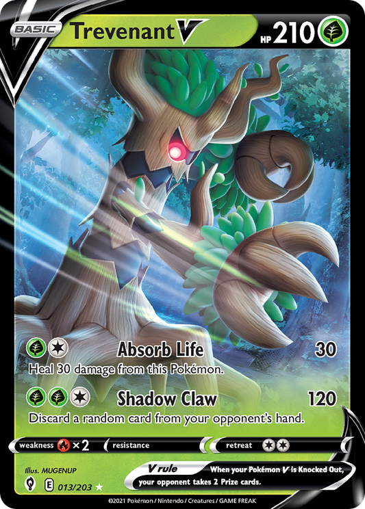 Trevenant V Pokémon Card 013/203 from Evolving Skies