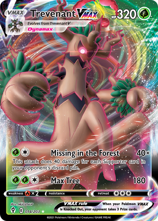 Trevenant VMAX Pokémon Card 014/203 from Evolving Skies