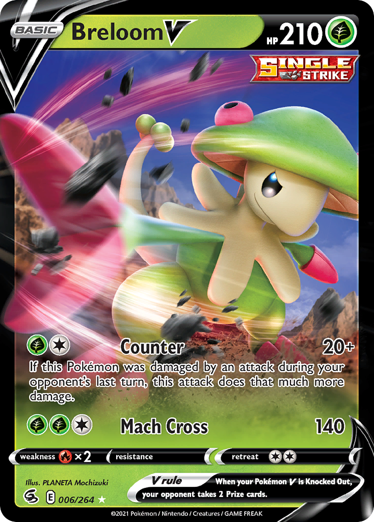 Breloom V Pokémon Card 006/264 from Fusion Strike