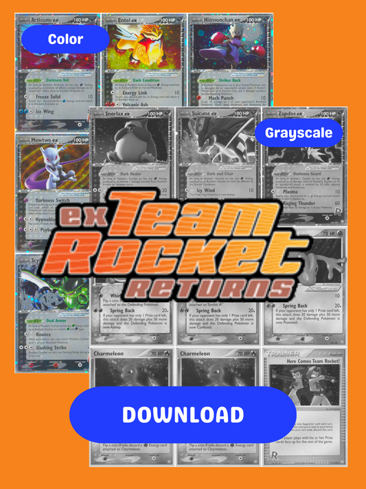 EX: Team Rocket Returns Printable Master and Complete Set Binder Placeholders + Checklist (Digital Download)