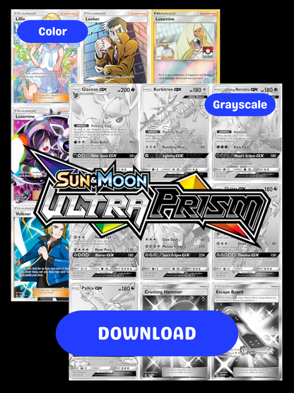 Sun & Moon: Ultra Prism Printable Master and Complete Set Binder Placeholders + Checklist (Digital Download)
