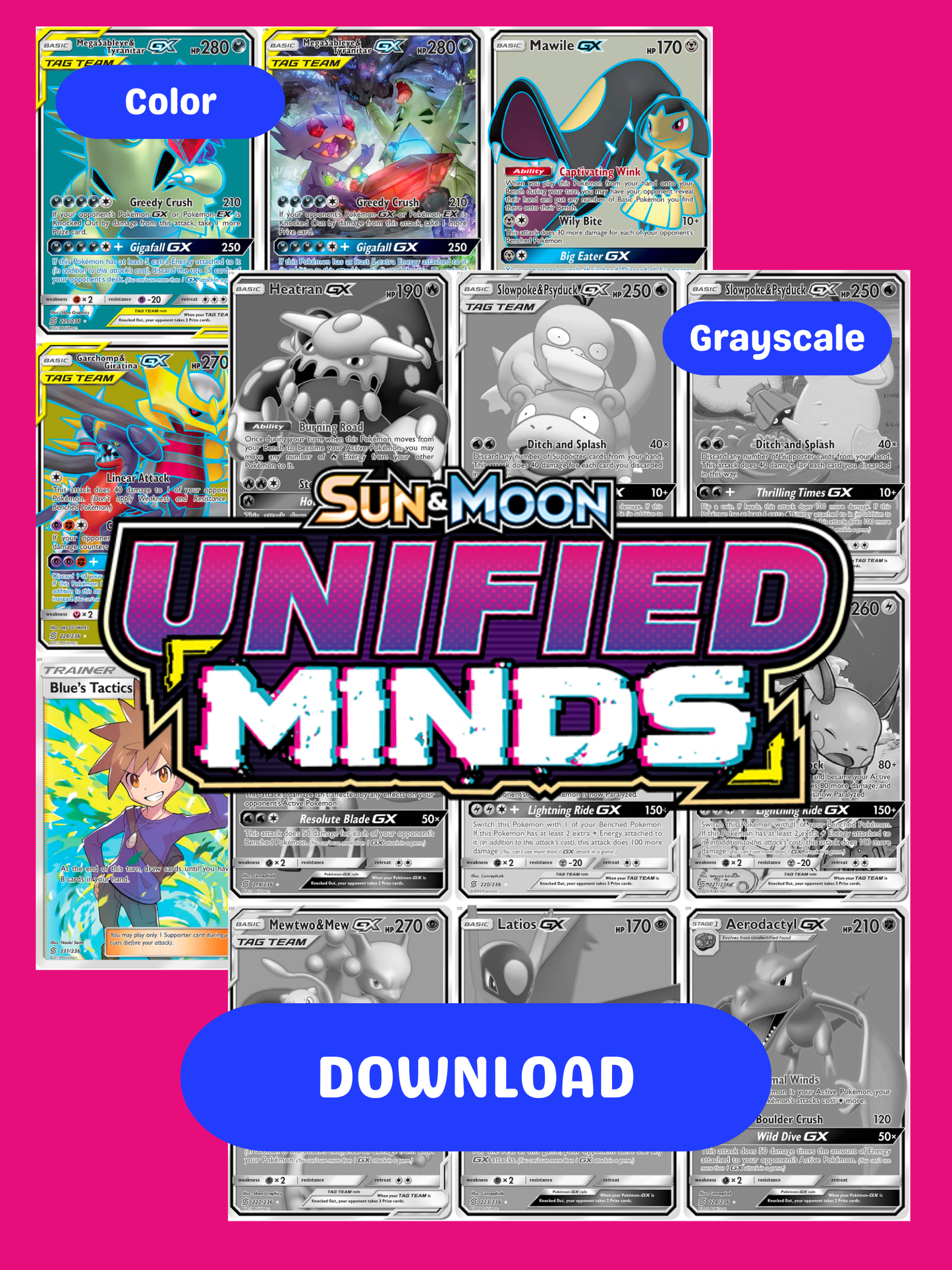 Sun & Moon: Unified Minds Printable Master and Complete Set Binder Placeholders + Checklist (Digital Download)