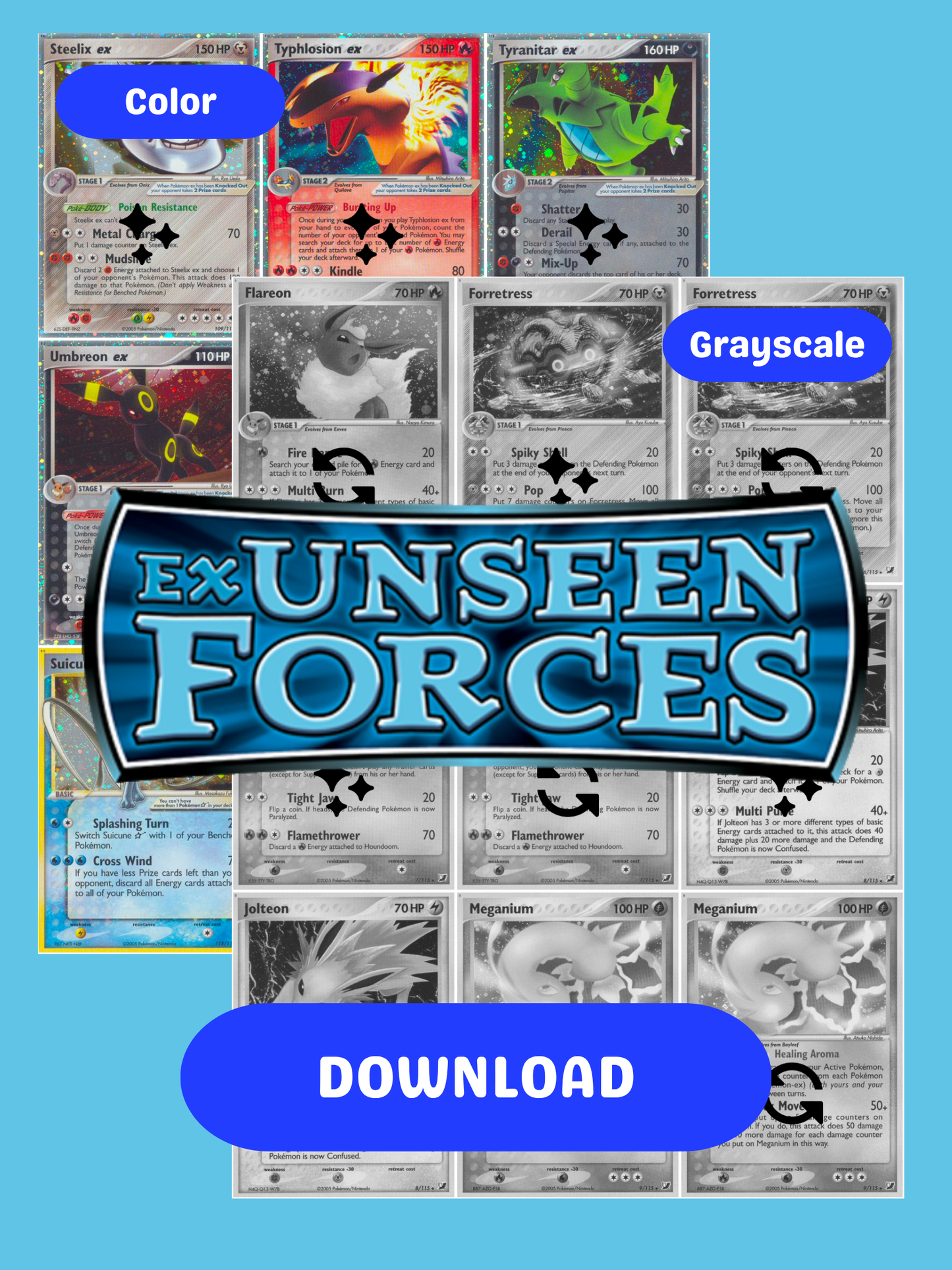EX: Unseen Forces Printable Master and Complete Set Binder Placeholders + Checklist (Digital Download)