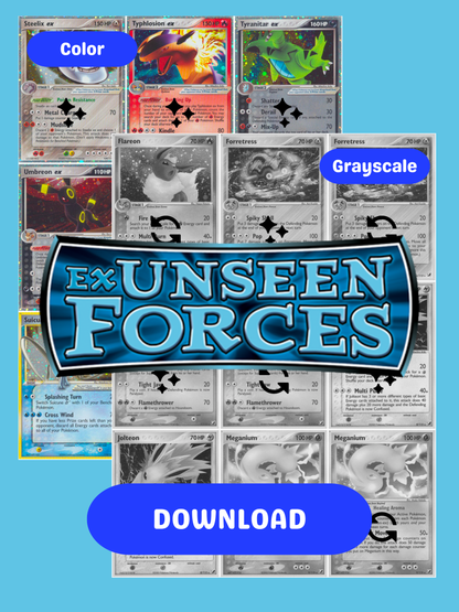 EX: Unseen Forces Printable Master and Complete Set Binder Placeholders + Checklist (Digital Download)