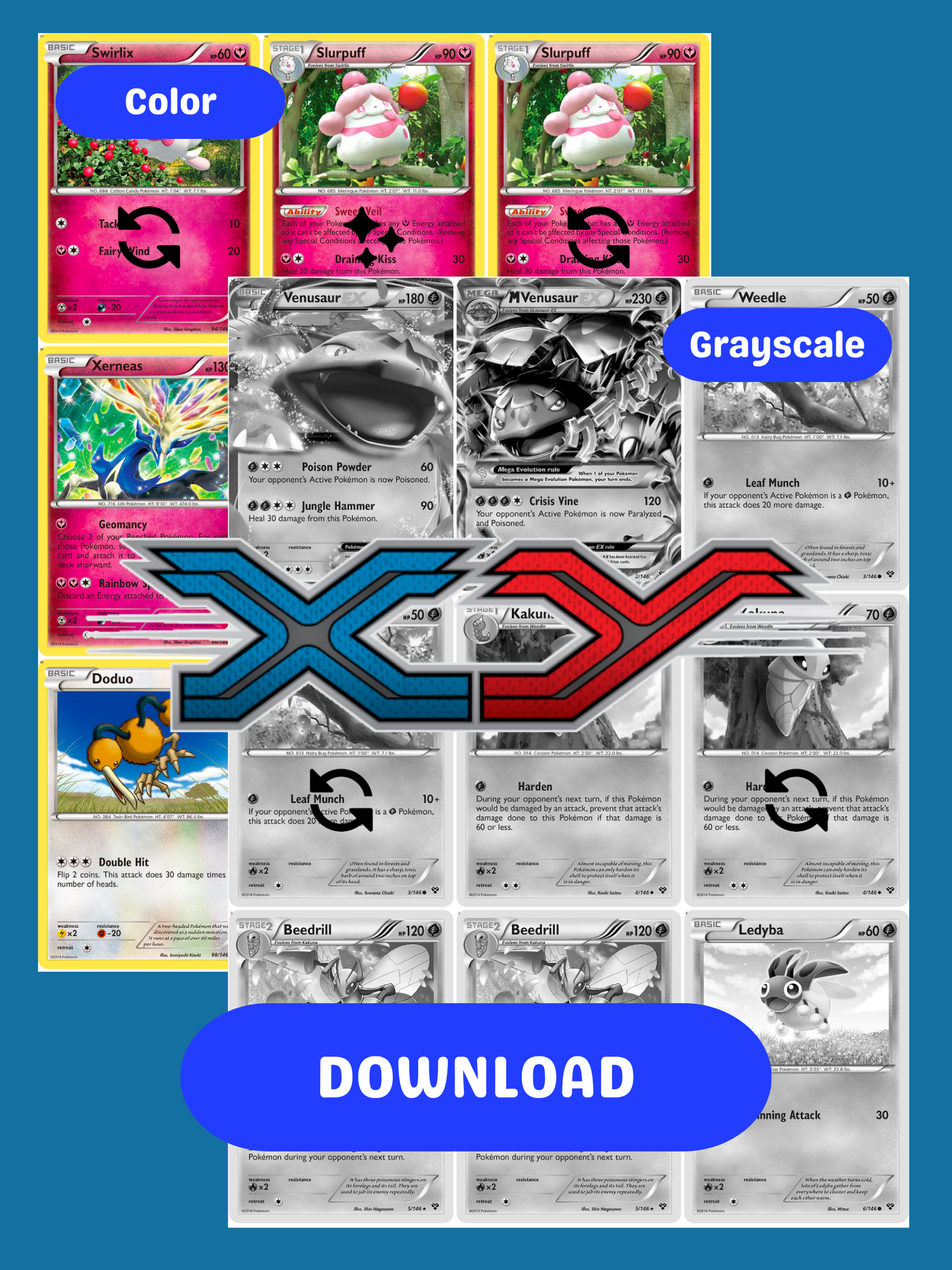 XY: Base Set Printable Master and Complete Set Binder Placeholders + Checklist (Digital Download)