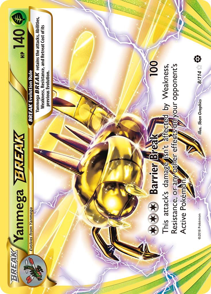 Yanmega BREAK Pokémon Card 008/114 from Steam Siege