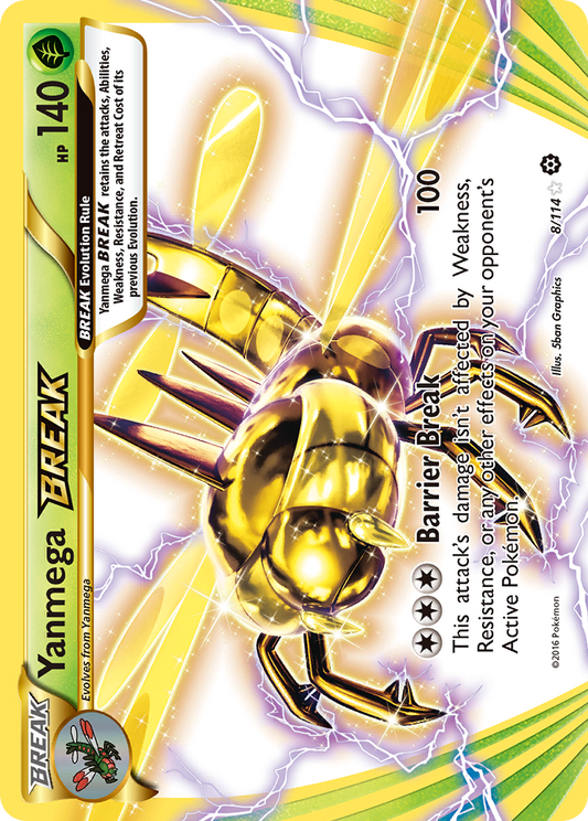 Yanmega BREAK Pokémon Card 008/114 from Steam Siege