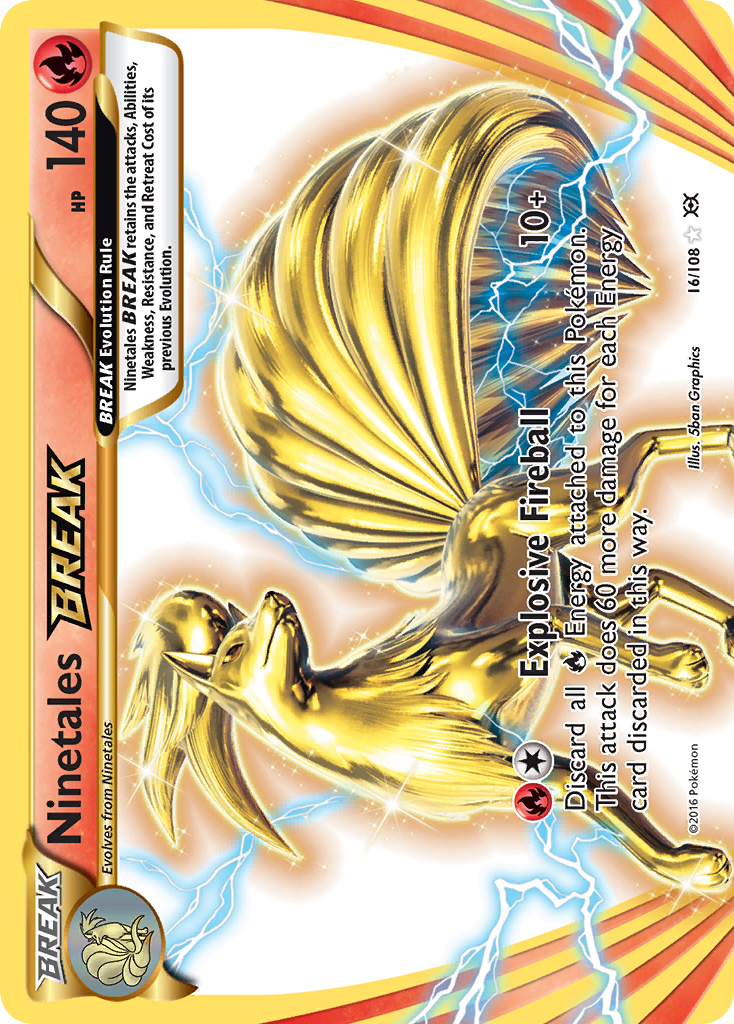 Ninetales BREAK Pokémon Card 016/108 from Evolutions