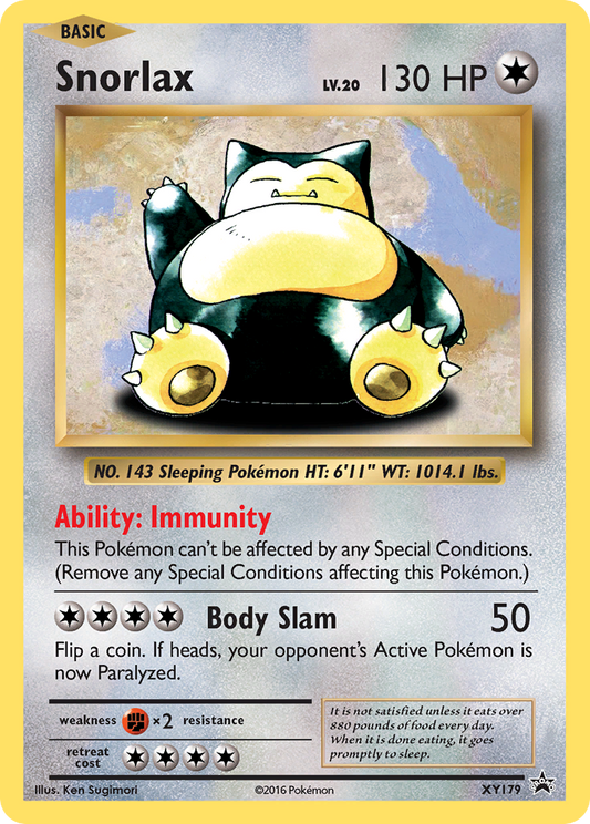 Snorlax Pokémon Card XY179/211 from XY Black Star Promos