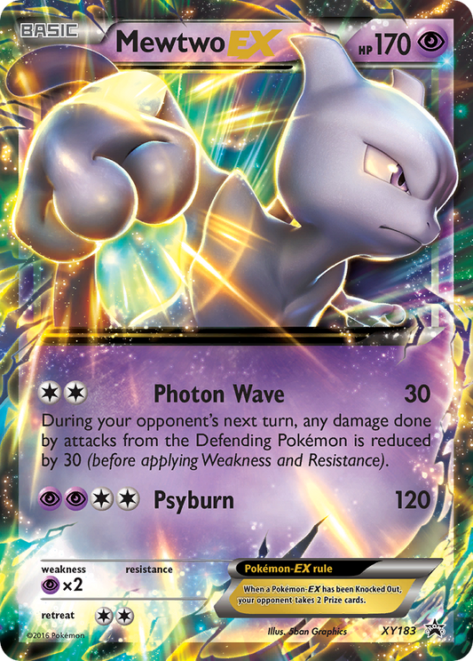 Mewtwo-EX Pokémon Card XY183/211 from XY Black Star Promos