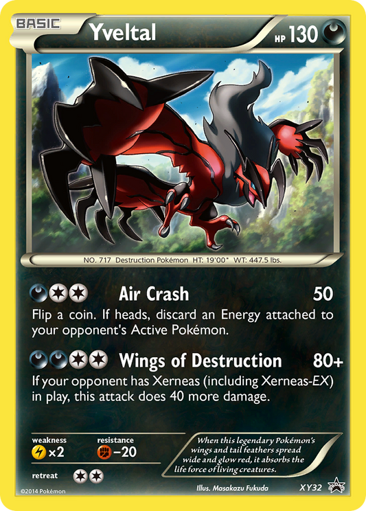 Yveltal Pokémon Card XY32/211 from XY Black Star Promos