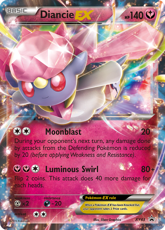 Diancie-EX Pokémon Card XY43/211 from XY Black Star Promos