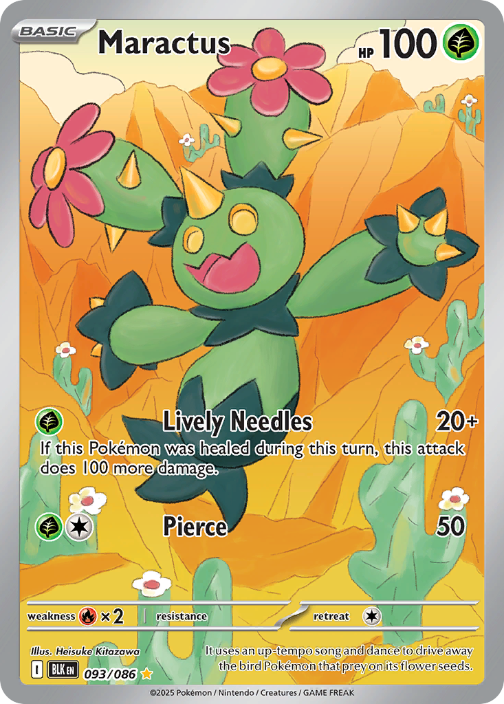 Maractus Pokémon Card 093/086 from Black Bolt